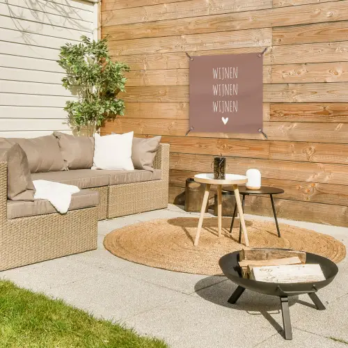 Spreuken - Wijnen wijnen wijnen - Quotes tuinposter los doek klein -sfeer4