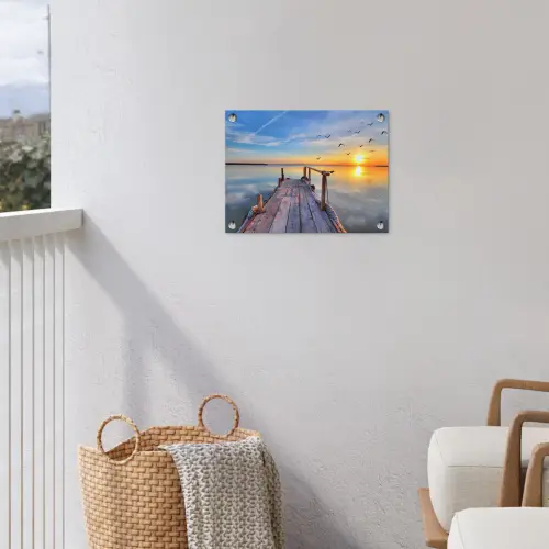 Rustige Zonsondergang tuinposter los doek klein -sfeer8