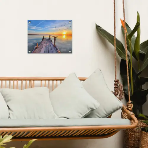 Rustige Zonsondergang tuinposter los doek klein -sfeer7