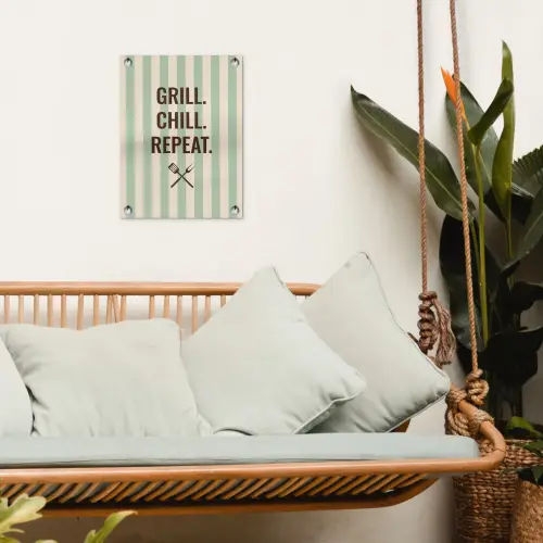 Quote - Strepen - Grill tuinposter los doek klein -sfeer7