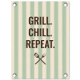 Quote - Strepen - Grill tuinposter los doek klein -3d