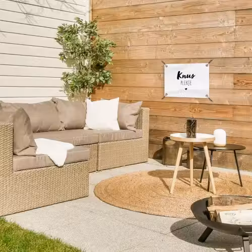 Quotes - Knus plekje - Tuin - Tekst tuinposter los doek klein -sfeer4