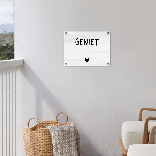 Quotes - Geniet - Spreuken tuinposter los doek klein -sfeer8