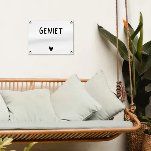 Quotes - Geniet - Spreuken tuinposter los doek klein -sfeer7
