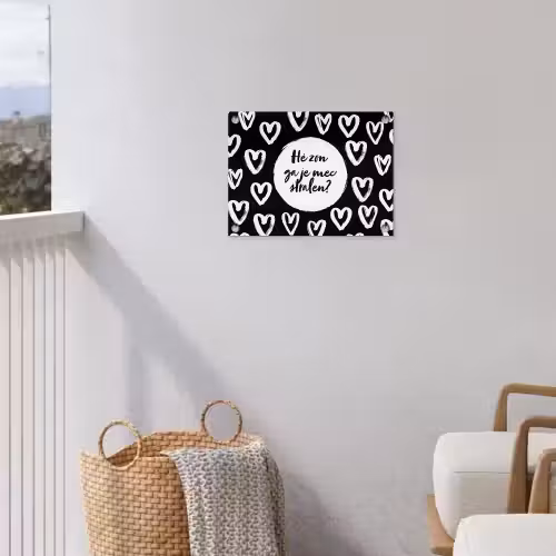 Quotes - Hé zon, ga je mee stralen? - Tekst - Zon - Zomer tuinposter los doek klein -sfeer8