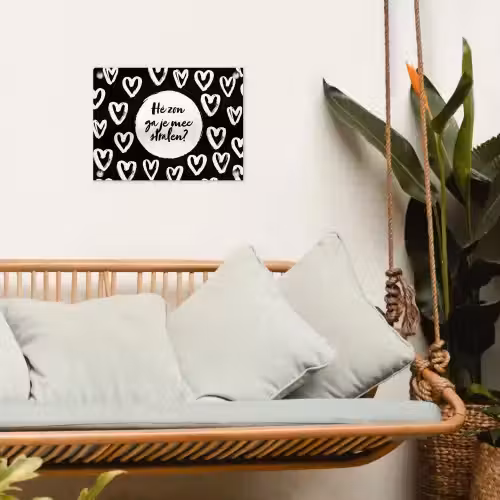 Quotes - Hé zon, ga je mee stralen? - Tekst - Zon - Zomer tuinposter los doek klein -sfeer7