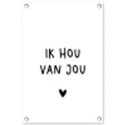 Quotes - Ik hou van jou - Spreuken tuinposter los doek klein -3d