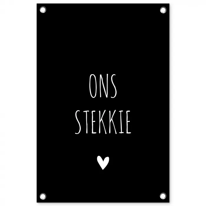 Quotes - Ons stekkie - Spreuken tuinposter los doek klein -3d