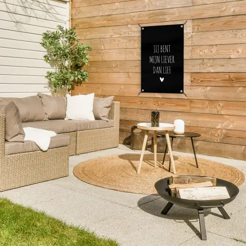 Quotes - Spreuken - Jij bent mij liever dan lief tuinposter los doek klein -sfeer4