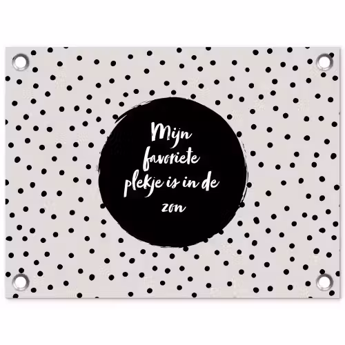 Quotes - Tekst - Tuin - Mijn favoriete plekje is in de zon - Zon tuinposter los doek klein -3d