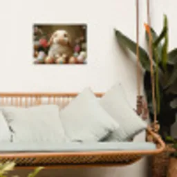 Konijn - Paaseieren - Stilleven tuinposter los doek klein -sfeer7