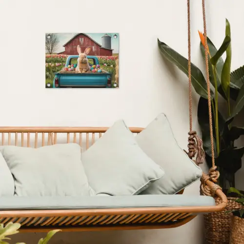 Konijn - Boerderij - Eieren tuinposter los doek klein -sfeer7