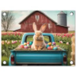 Konijn - Boerderij - Eieren tuinposter los doek klein -3d