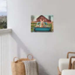 Konijn - Boerderij - Eieren tuinposter los doek klein -sfeer8