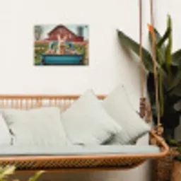Konijn - Boerderij - Eieren tuinposter los doek klein -sfeer7