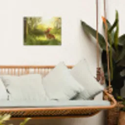 Konijn - Zonlicht - Bos tuinposter los doek klein -sfeer7