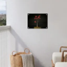 Rode - Bloemen - Vaas tuinposter los doek klein -sfeer8