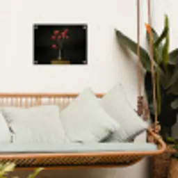 Rode - Bloemen - Vaas tuinposter los doek klein -sfeer7