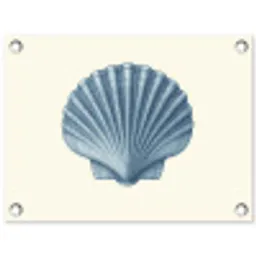 Ribbels - Blauw - Schelp tuinposter los doek klein -3d