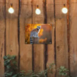 Ringstaartmaki - Boomstronk - Gestreept tuinposter los doek klein -sfeer1