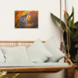 Ringstaartmaki - Boomstronk - Gestreept tuinposter los doek klein -sfeer7