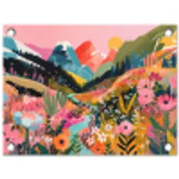 Rivier - Diepte - Bloemen tuinposter los doek klein -3d