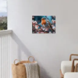 Roodborstje tussen de Bloesems tuinposter los doek klein -sfeer8