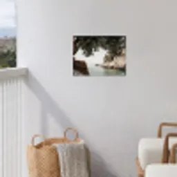 Rotsen - Zee - Boom - Groen tuinposter los doek klein -sfeer8