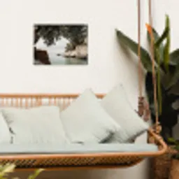 Rotsen - Zee - Boom - Groen tuinposter los doek klein -sfeer7
