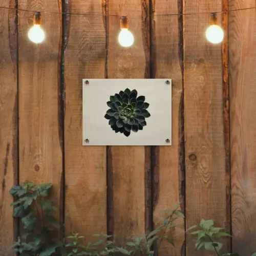 Rozet - Cirkelvormig - Donkergroen tuinposter los doek klein -sfeer1