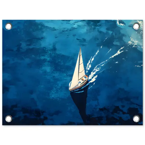Zeilboot - Water - Abstract - Schaduw tuinposter los doek klein -3d