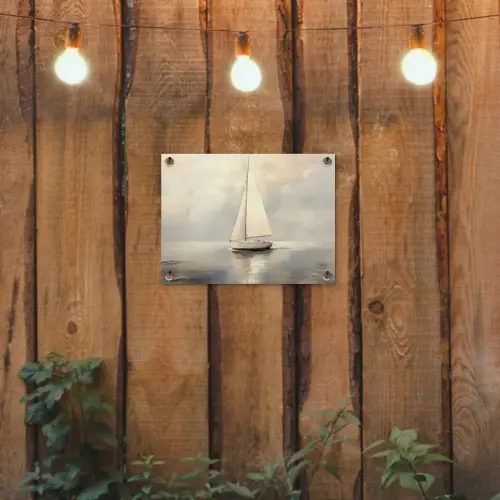 Zeilschip - Zee - Bewolkt tuinposter los doek klein -sfeer1