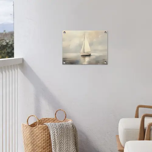 Zeilschip - Zee - Bewolkt tuinposter los doek klein -sfeer8