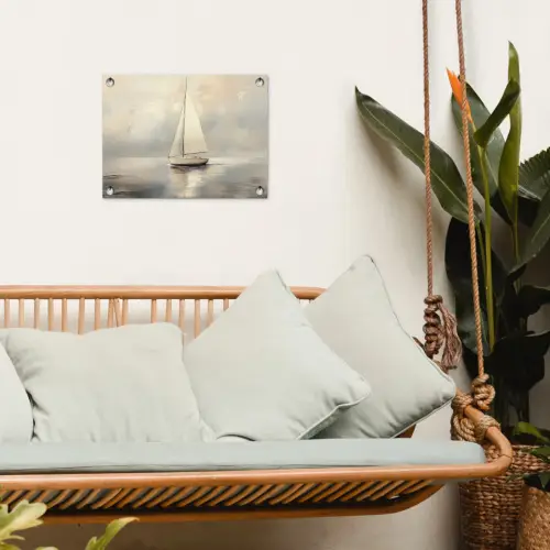 Zeilschip - Zee - Bewolkt tuinposter los doek klein -sfeer7