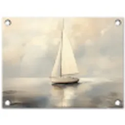 Zeilschip - Zee - Bewolkt tuinposter los doek klein -3d