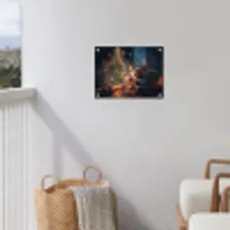 Kerstman - Haard - Donker tuinposter los doek klein -sfeer8