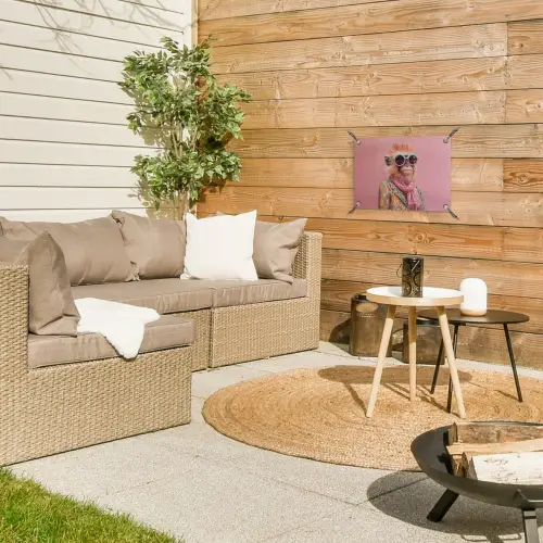 Sjaal - Aap - Zonnebril - Jasje tuinposter los doek klein -sfeer4