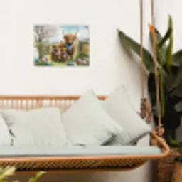 Schotsehooglanders - Paaseieren - Lente tuinposter los doek klein -sfeer7