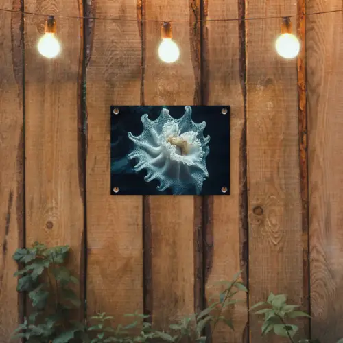 Zeewezen - Wit - Golven - Water tuinposter los doek klein -sfeer1