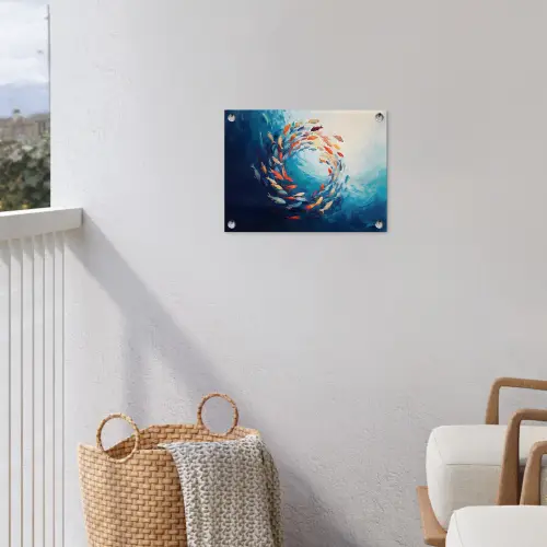 Zee - Vissen - Kleurrijk - Dynamisch tuinposter los doek klein -sfeer8