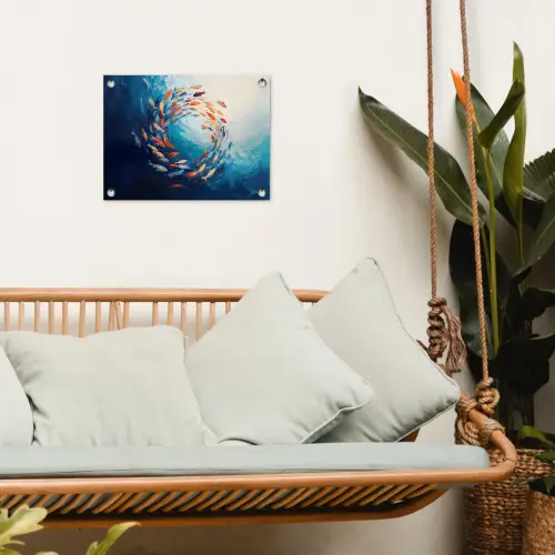 Zee - Vissen - Kleurrijk - Dynamisch tuinposter los doek klein -sfeer7