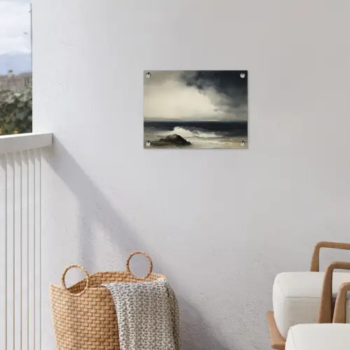 Zee - Rotsen - Storm tuinposter los doek klein -sfeer8