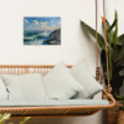 Zee - Golven - Rotsen - Meeuwen tuinposter los doek klein -sfeer7