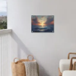 Meeuwen - Zonsondergang - Zee - Wolken tuinposter los doek klein -sfeer8