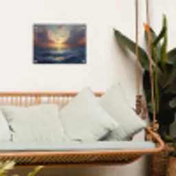 Meeuwen - Zonsondergang - Zee - Wolken tuinposter los doek klein -sfeer7