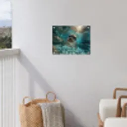 Zeehond - Water - Blauw tuinposter los doek klein -sfeer8