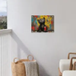 Kitten met Spuitbus tuinposter los doek klein -sfeer8