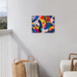 Vormen - Abstract - Stippels - Blauw tuinposter los doek klein -sfeer8