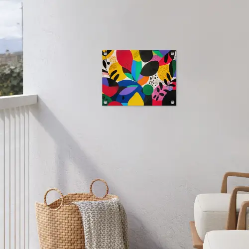 Vormen - Stippen - Kleurrijk tuinposter los doek klein -sfeer8