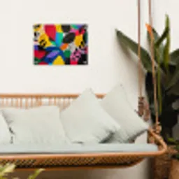 Vormen - Stippen - Kleurrijk tuinposter los doek klein -sfeer7